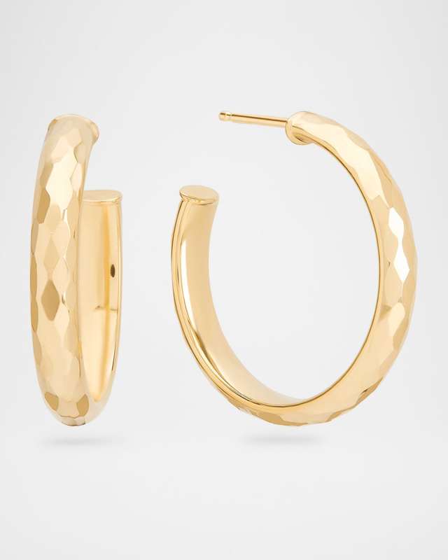 Small Disco Hollow Hoop Earrings, 25mm
